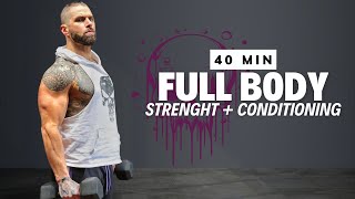 40 Min Full Body Workout with Dumbbells  Unreal Strength amp Conditioning [upl. by Francyne257]