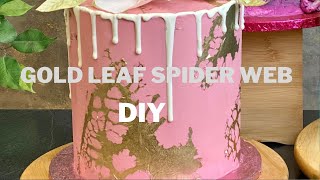 EDIBLE GOLD LEAF SPIDER WEB  DIY CAKE DECORATION [upl. by Melar]