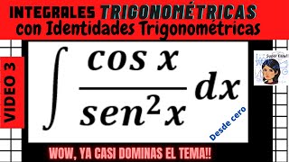 Integral trigonométrica usando Identidades Nivel intermedio [upl. by Arlyne]