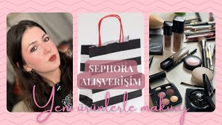 SEPHORA ALIŞVERİŞİM  İndirimden Neler Aldım  Yeni Ürünlerle Makyaj [upl. by Bamby]