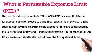 What Is Permissible Exposure Limit in Industrial Safety Engineering [upl. by Sarad]