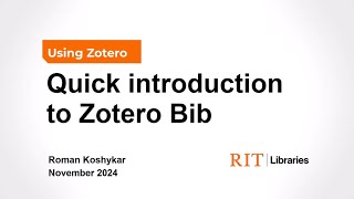 Quick Introduction to Zotero Bib [upl. by Lexerd]