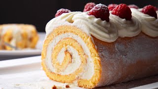 Easiest Swiss Roll Recipe  Basic Vanilla Swiss Roll [upl. by Arsuy]