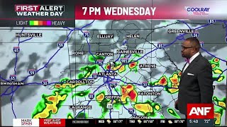 FIRST ALERT FORECAST Storms to redevelop in metro Atlanta Wednesday [upl. by Adne]