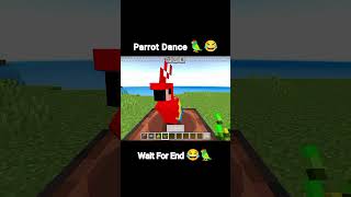 Parrot Dance In Minecraft 😂🦜 minecraft minecraftshorts viralvideo shorts parrot funny [upl. by Zena]