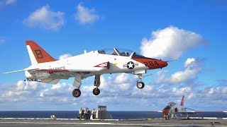 T45 Goshawk Landing on USS Abraham Lincoln CVN 72  Flight Operations [upl. by Xanthe]