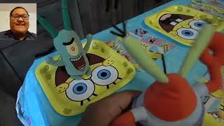 Reacting to SpongeBob Birthday  Spongeplushies [upl. by Deehahs]