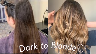 Hand Painted Balayage Ombre Technique  Dark to Blonde Tutorial [upl. by Scheers812]