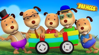 Five Little Dogs  Dog Song  Nursery Rhymes For Children by Farmees  KidsAcademy7 [upl. by Ahsein943]