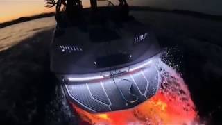 Liquid Lumens MultiColor RGBW Underwater LED Lights behind a Nautique G21 [upl. by Billmyre]