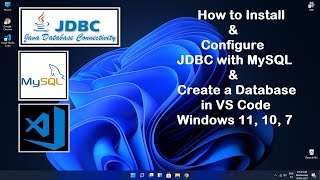 How to Install and Configure JDBC with MySQL also Create Database in VS Code Ada Code [upl. by Zeuqirdor]