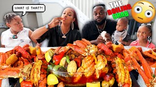 HUGE 500 SPICY SEAFOOD BOIL MUKBANG quotThe Boiling Crabquot QUEEN BEAST FAMILY MUKBANG [upl. by Yekcaj]