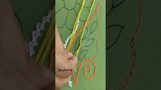 Basic Stitch Tutorial Very Easy Lazy Daisy Stitch Nokshi Katha Design Hand Embroidery shorts [upl. by Maryn]