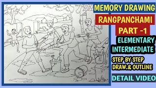 Memory Drawing Rangpanchami Part 1 [upl. by Namad]