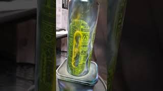 Airbrushing Tequila Yellow Flames 40 Oz Reusable Water Bottle [upl. by Annovoj]