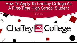 How To Apply To Chaffey College As A FirstTime High School Students [upl. by Keviv]