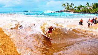 RIVER SURFING IN HAWAII WAIMEA BAY [upl. by Namsu]