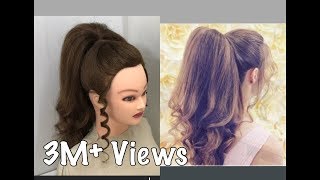 Beautiful Hairstyles with Long Ponytail Trick  Easy wedding Hairstyles [upl. by Werna]