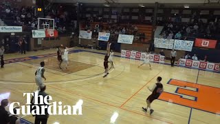 Incredible fullcourt buzzer beater shot wins basketball game [upl. by Hgielsel547]