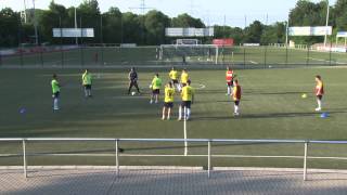 Fussballtraining mit Peter Hyballa  Positionsspiele mit Balljagd und Felderwechsel 4 [upl. by Pass390]