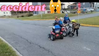 what happened an accident🙀My sons had fun with ATV quad 4 roues bé 7 tuổi lái xe [upl. by Kiersten]