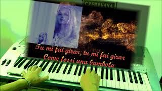 Patty Pravo  La bambola con testo  Cover Karaoke Piano Chitarra BTS Music [upl. by Follmer]