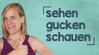 German Lesson 95  The Verb quotto seequot  gucken ∙ schauen ∙ sehen ∙ ansehen ∙ aussehen  A2B1 [upl. by Halilak]