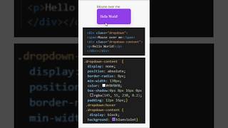 Hoverable Dropdown in html and css 😜 fronted web css html dropdown [upl. by Aneri]