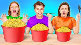 GIANT VS TINY FOOD 24 HOURS  Cooking Challenge Of Speed And Wit Kitchen Hacks By 123 GO SCHOOL [upl. by Nazay]