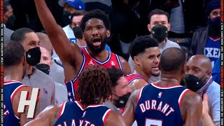 Joel Embiid Tells Kevin Durant to quotGo Homequot after 76ers defeat Nets 🤣 [upl. by Znerol]