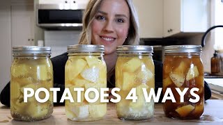 Homegrown Potatoes Canned 4 Ways  Plain Mediterranean Herbed amp Chipotle  Pressure Canning Recipe [upl. by Aurelie]