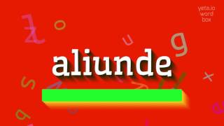 HOW TO PRONOUNCE ALIUNDE aliunde [upl. by Early]