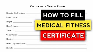 How To Fill Medical Fitness Certificate  Medical Fitness Certificate for College Admission [upl. by Winola]