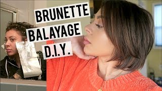 How To Balayage Highlights Teasylights on Short Hair  Brunette Balayage [upl. by Ches]