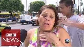 Rio robbery attempt filmed by TV crew  BBC News [upl. by Bonine815]