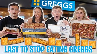 Last to STOP Eating GREGGS Wins £1000  Challenge VS SISTERS BOYFRIEND [upl. by Yasnil]