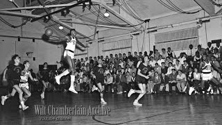 17 year old Wilt Chamberlain CATCHES a shot and runs the fast break [upl. by Isdnil]