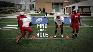 2 Minute Drill  Find the Hole Running Back Drill [upl. by Annohsak105]