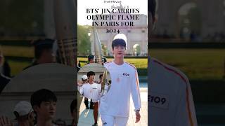 BTSs Jin carries Olympic flame trending news olympics2024 parisolympics bts jin btsjin gk [upl. by Eiuqnimod]