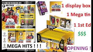 TOPPS Match Attax 2425  Huge opening amp huge hits 1 display box 1 mega tin  1st edition [upl. by Hnib940]