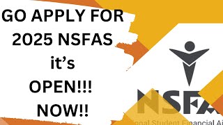 NSFAS 2025 Applications Are Now Open [upl. by Seroka573]