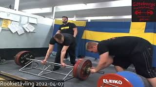 240 kg 529 lbs deadlift raw no straps at a powerlift meet [upl. by Athelstan]