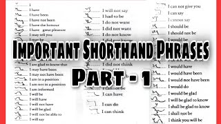 Dictation Of Important Shorthand Phrases Part1  Important Shorthand Phrases [upl. by Henrietta]