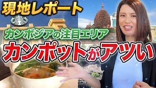 【大注目】カンボジアの観光エリア「カンポット」現地レポート！移住・別荘購入にもおすすめな理由は開発速度にあった？人気観光スポットと最新スタバにも潜入 [upl. by Moody]