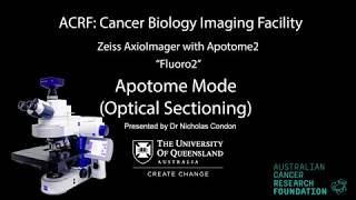 10 Zeiss AxioImager with Apotome Training  Fluoro2  Apotome Mode Optical Sectioning [upl. by Natsuj]