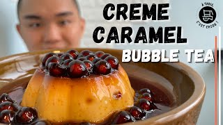 Recette de flan caramel  Crème caramel au thé vert et bubble tea [upl. by Polad]