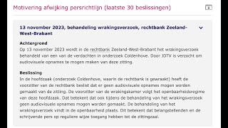 Voorzitter wrakingskamer wijst verzoek Erik Donk NCTv af om zaak klokkenluider Huig Plug te filmen [upl. by Changaris]