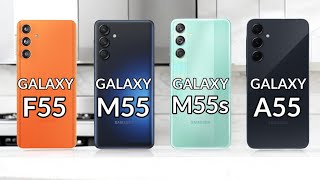 Samsung galaxy F55 vs Samsung galaxy M55 vs Samsung galaxy M55s vs Samsung galaxy A55 pn59tech [upl. by Dalston]