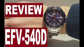 Review Casio Edifice EFV540D1A manual 5563 module [upl. by Nilkcaj332]