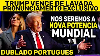 TRUMP FAZ SEU PRONUNCIAMENTO OFICIAL APÓS SER ELEITO O NOVO PRESIDENTE DOS ESTADOS UNIDOS [upl. by Yniattirb]